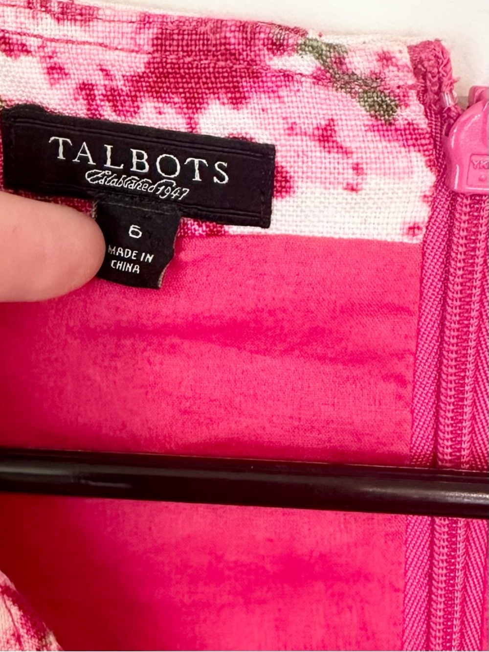 Talbots Pink and White Floral Midi Dress - Size: 6 - Picture 2 of 7